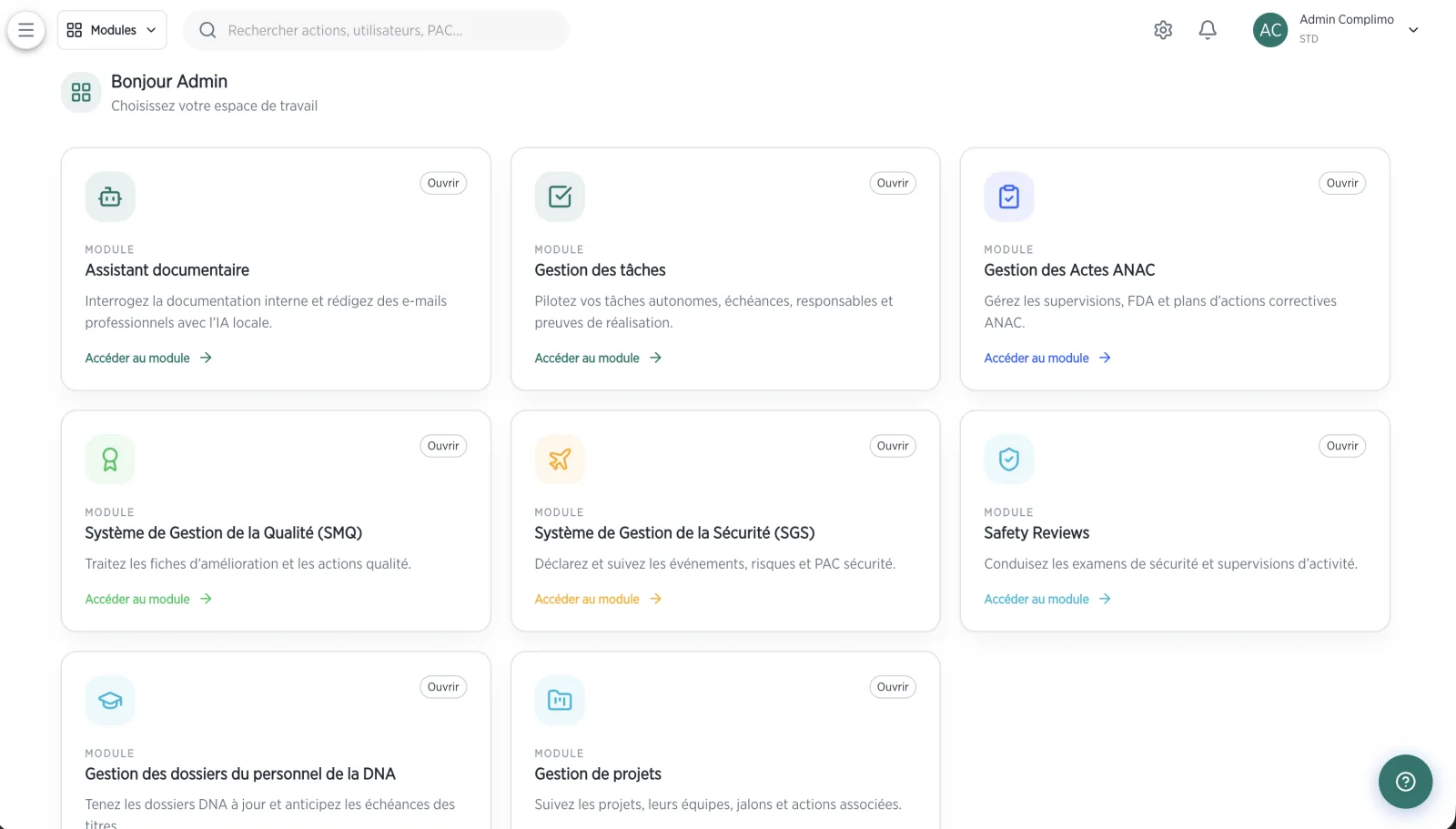 COMPLIMO — Plateforme de pilotage de la conformité